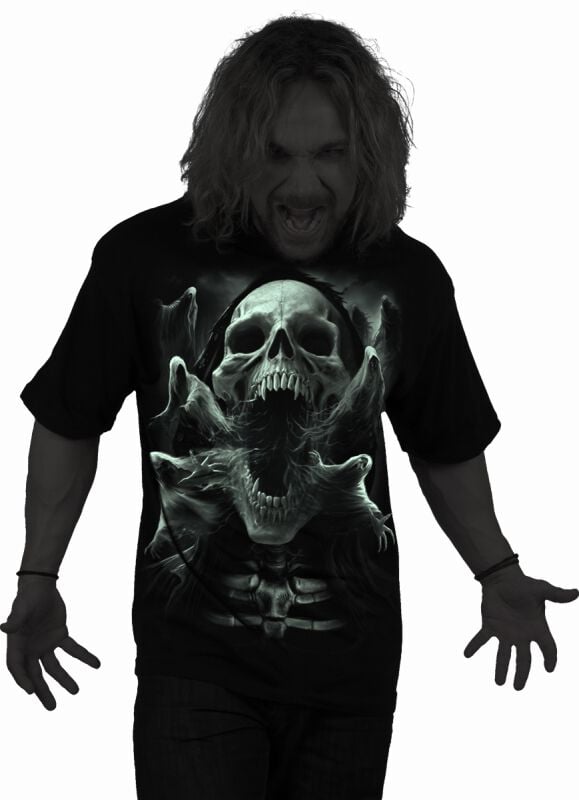 EMP "Ghost Skull - Glow In The Dark" T-Shirt schwarz von Spiral Kostenloser Versand international