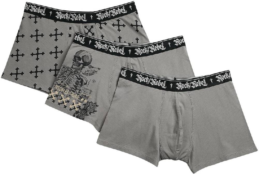 EMP Boxershort-Set grau von Rock Rebel by EMP Begrenzt auf 3 Tage