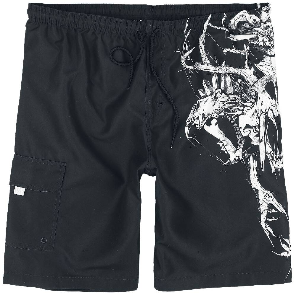 EMP Badeshort schwarz von Gothicana by EMP 50% Rabatt für begrenzte Zeit
