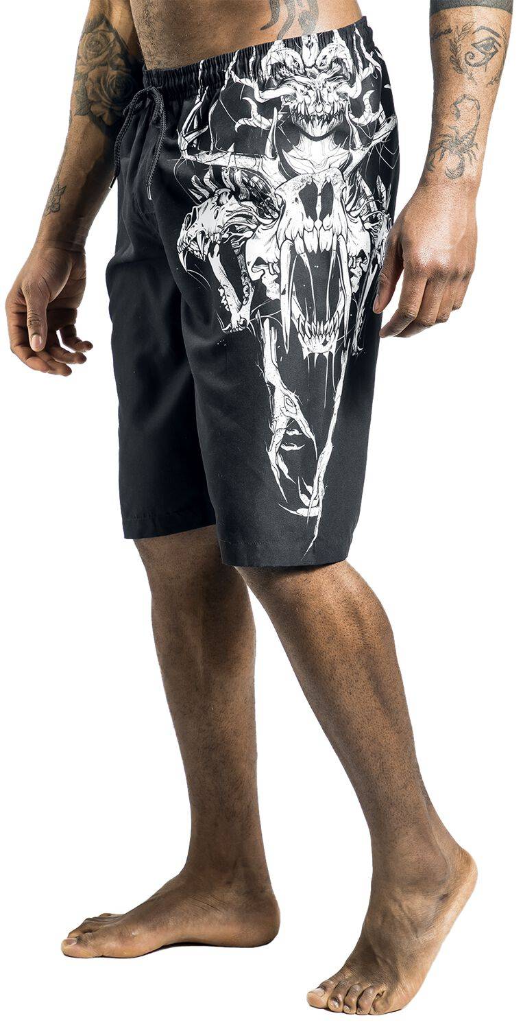 EMP Badeshort schwarz von Gothicana by EMP 50% Rabatt für begrenzte Zeit