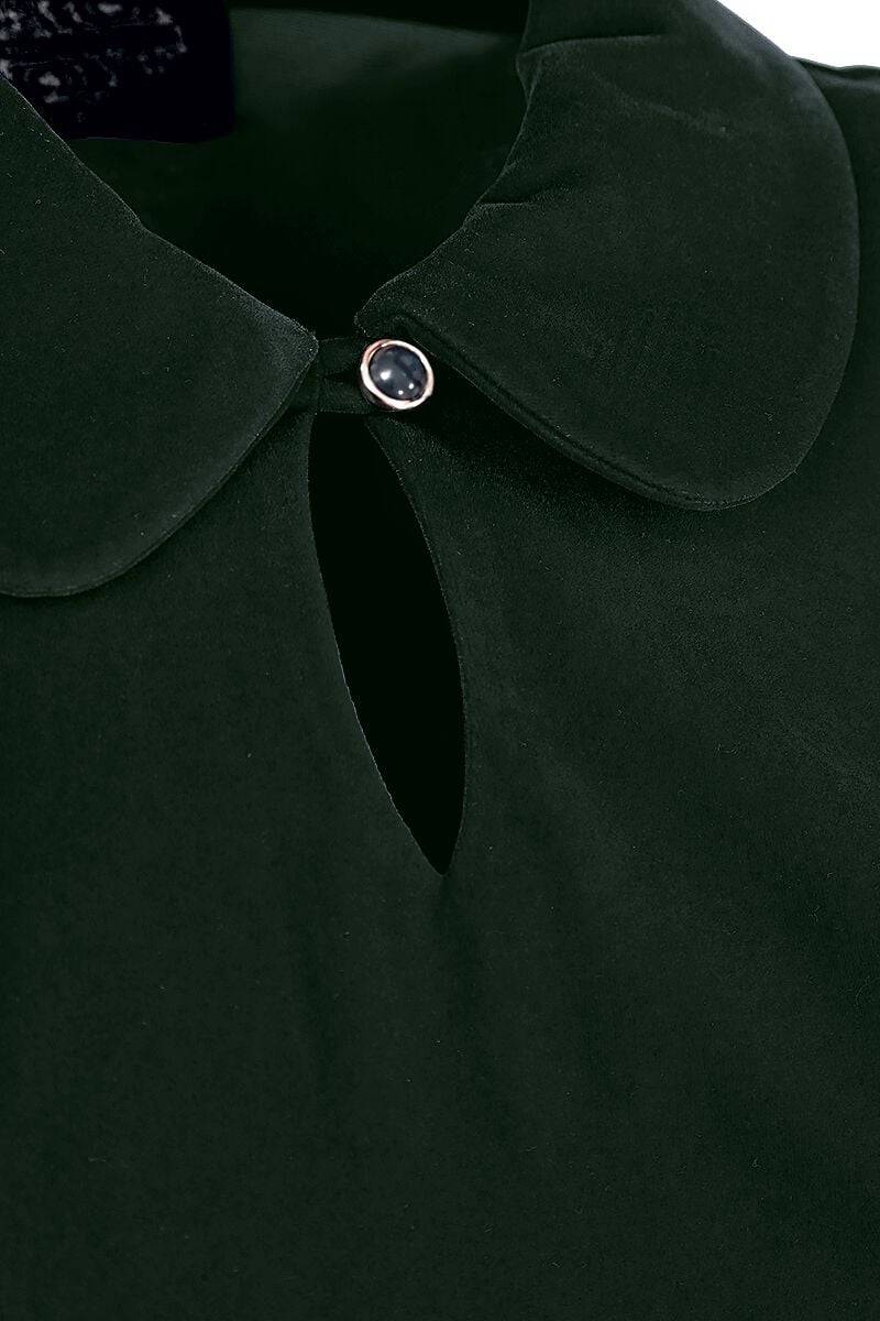EMP "Glamorous Velvet Tea Dress" Mittellanges Kleid dunkelgrün von H&R London Auslauf