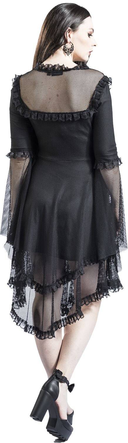 EMP "Fishnet Flared Dress" Mittellanges Kleid schwarz von Jawbreaker Jubiläumsangebot