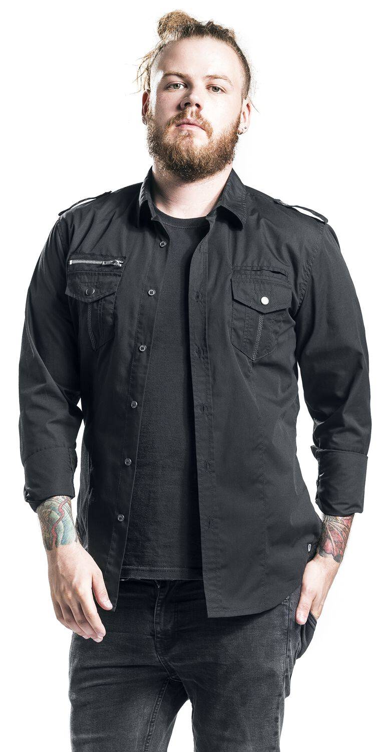 EMP "Rockstar Shirt Longsleeve" Langarmhemd schwarz von Brandit Vierteljährliche Förderung