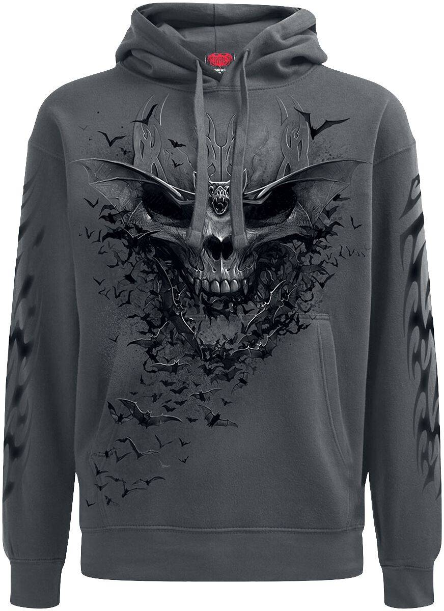 EMP "Bat Skull" Kapuzenpullover grau von Spiral Discount Store für neue Produkte
