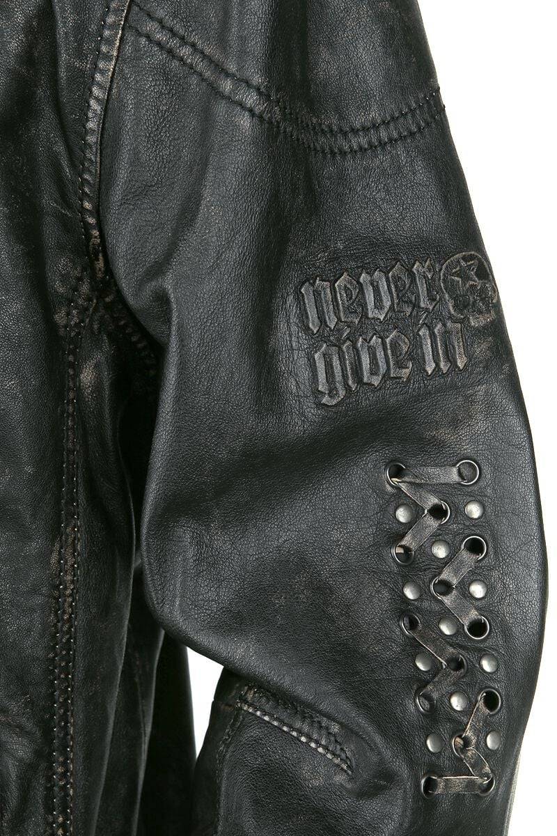EMP Lederjacke dunkelgrau von Rock Rebel by EMP Im Verkauf