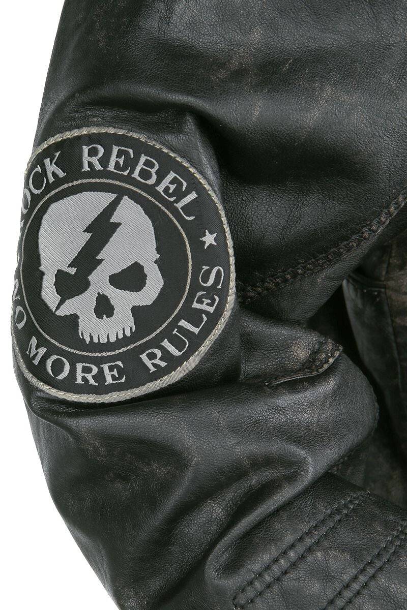 EMP Lederjacke dunkelgrau von Rock Rebel by EMP Im Verkauf