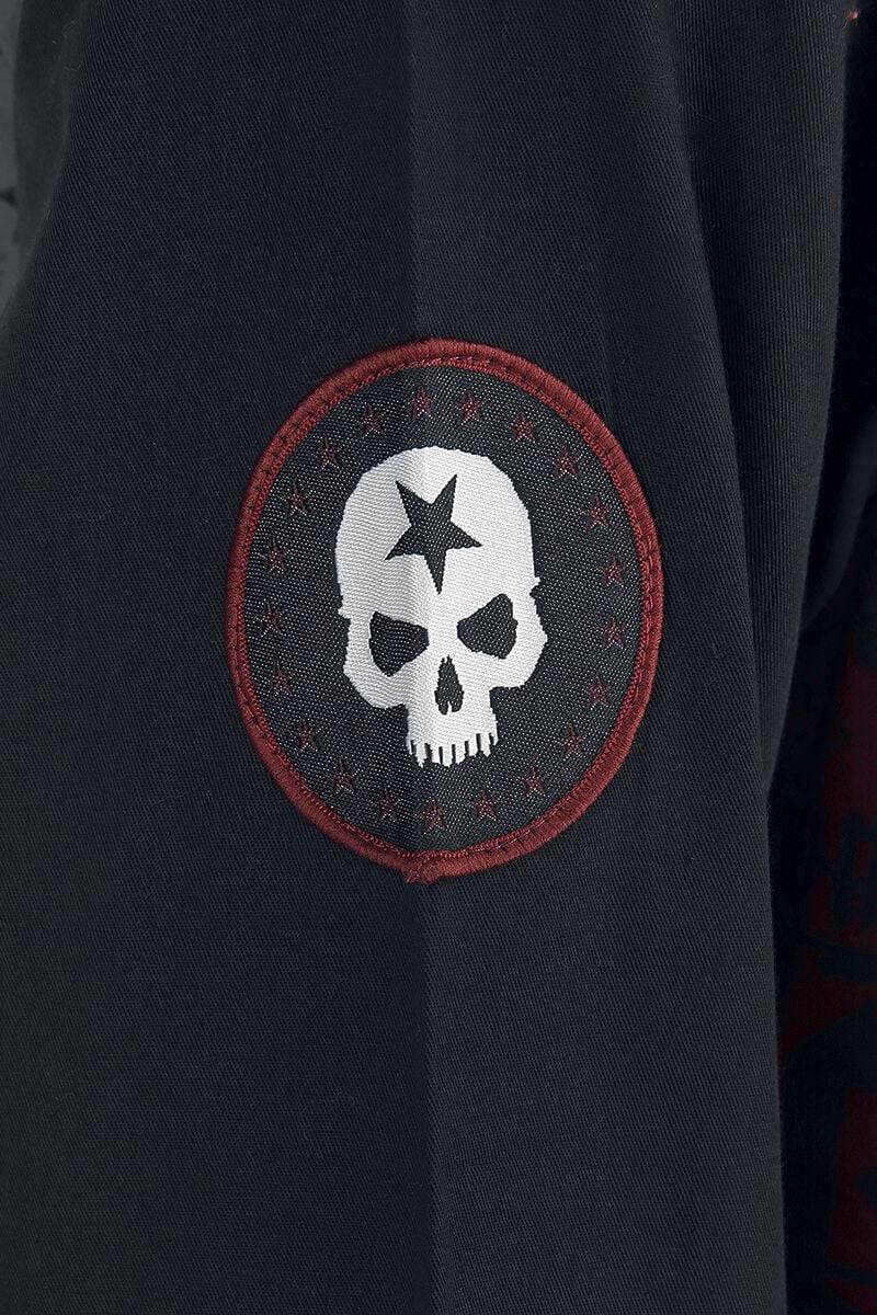 EMP Langarmhemd schwarz/rot von Rock Rebel by EMP zollfrei