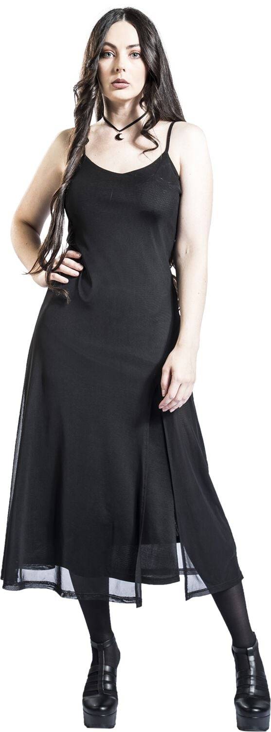 EMP "Araxiel Mesh Dress" Langes Kleid schwarz von Banned Alternative im Angebot