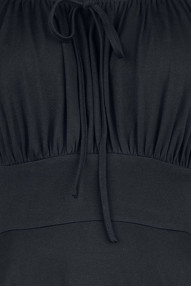 EMP "Gathered Neckline Flare Dress" Mittellanges Kleid schwarz von Voodoo Vixen Günstiger Verkauf