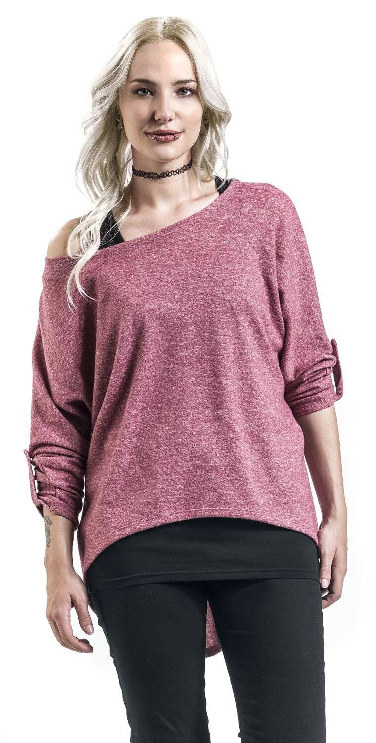 EMP Langarmshirt bordeaux/schwarz von RED by EMP Fabrikpreis