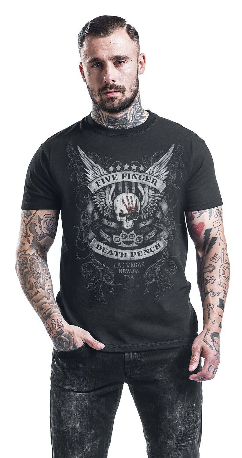 EMP "No Regrets" T-Shirt schwarz von Five Finger Death Punch Zeitbegrenzte Promotion