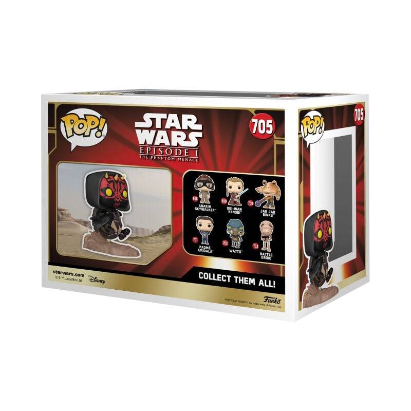 EMP "Die dunkle Bedrohung - Darth Maul on Bloodfin Speeder (Pop! Ride Deluxe) Vinyl Figur 705" Funko Pop! multicolor von Star Wars Begrenztes Angebot