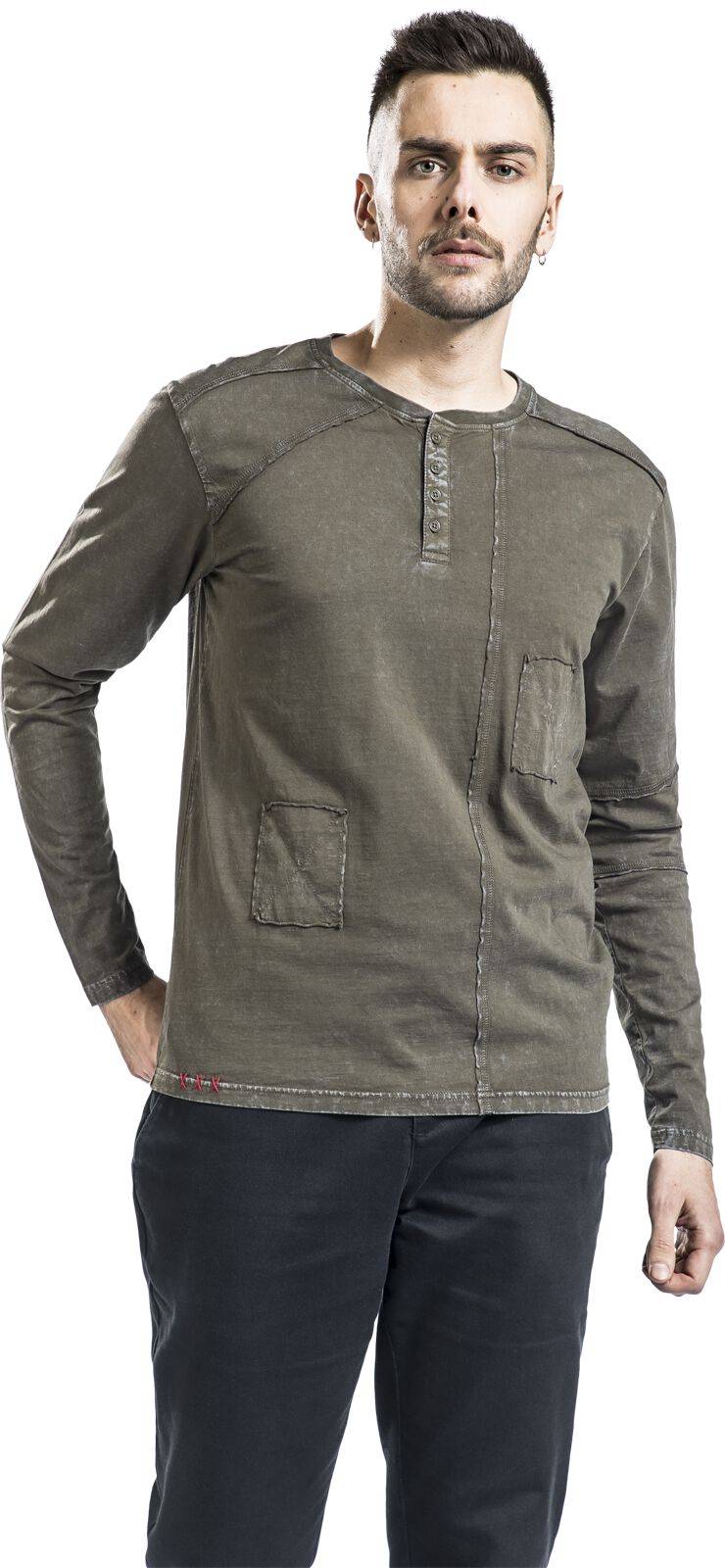 EMP Langarmshirt grün von Rock Rebel by EMP Bis zu 50% Rabatt