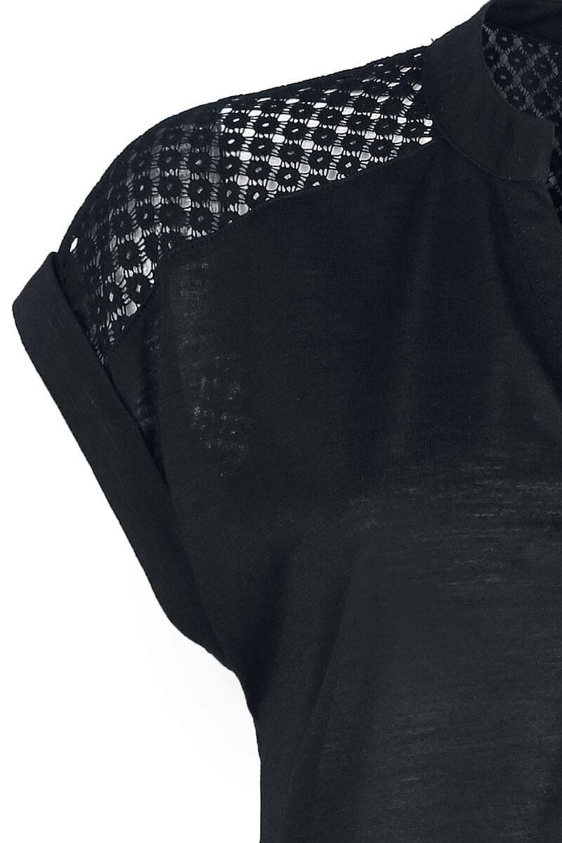 EMP "Heeze - Back Lace Wide Slub Jersey Tee" T-Shirt schwarz von Rotterdamned Vierteljährliche Förderung