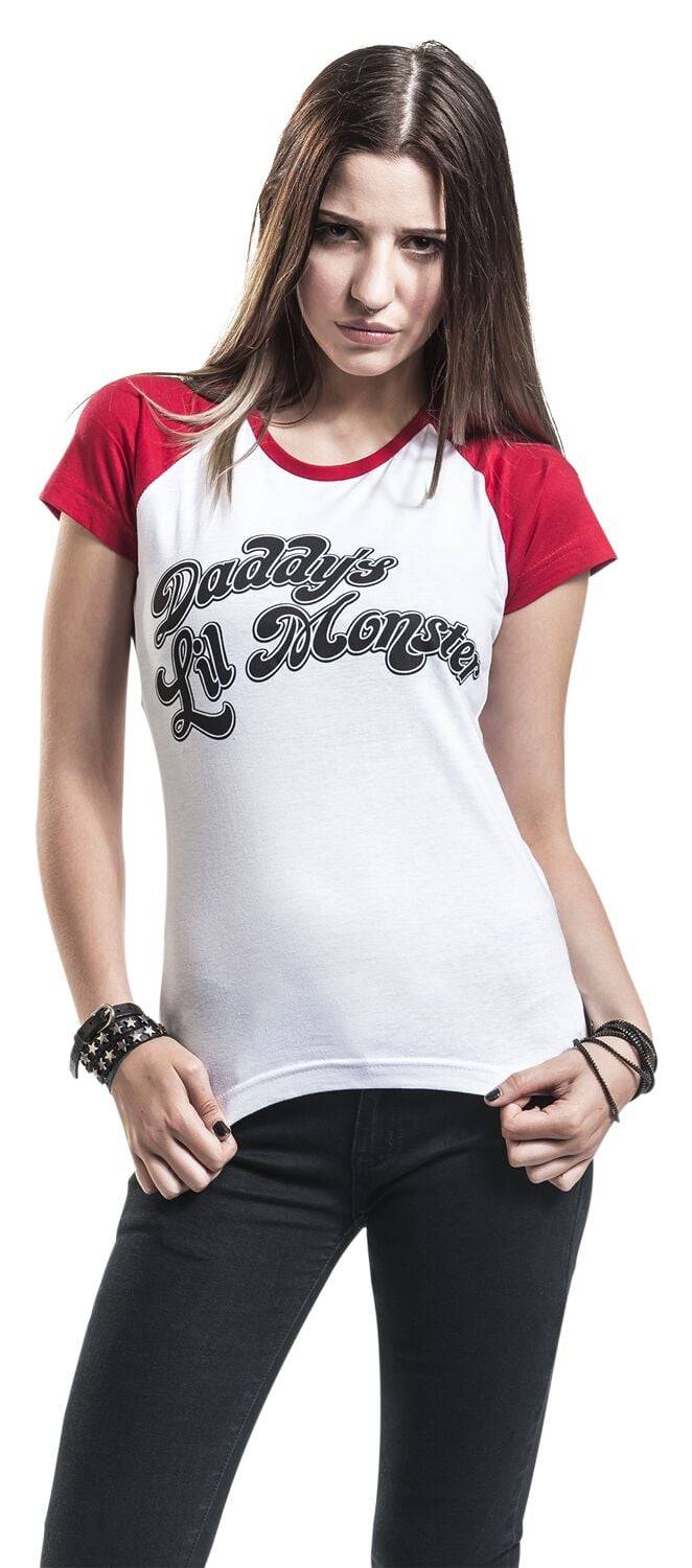 EMP "Daddy's Lil' Monster" T-Shirt weiß/rot von Suicide Squad Verkauf