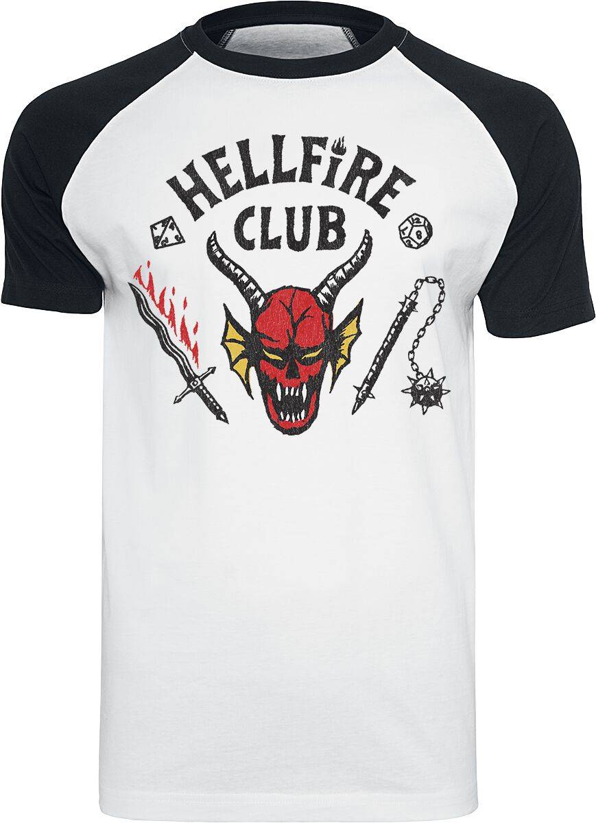 EMP "Hellfire Club" T-Shirt weiß/schwarz von Stranger Things im Angebot