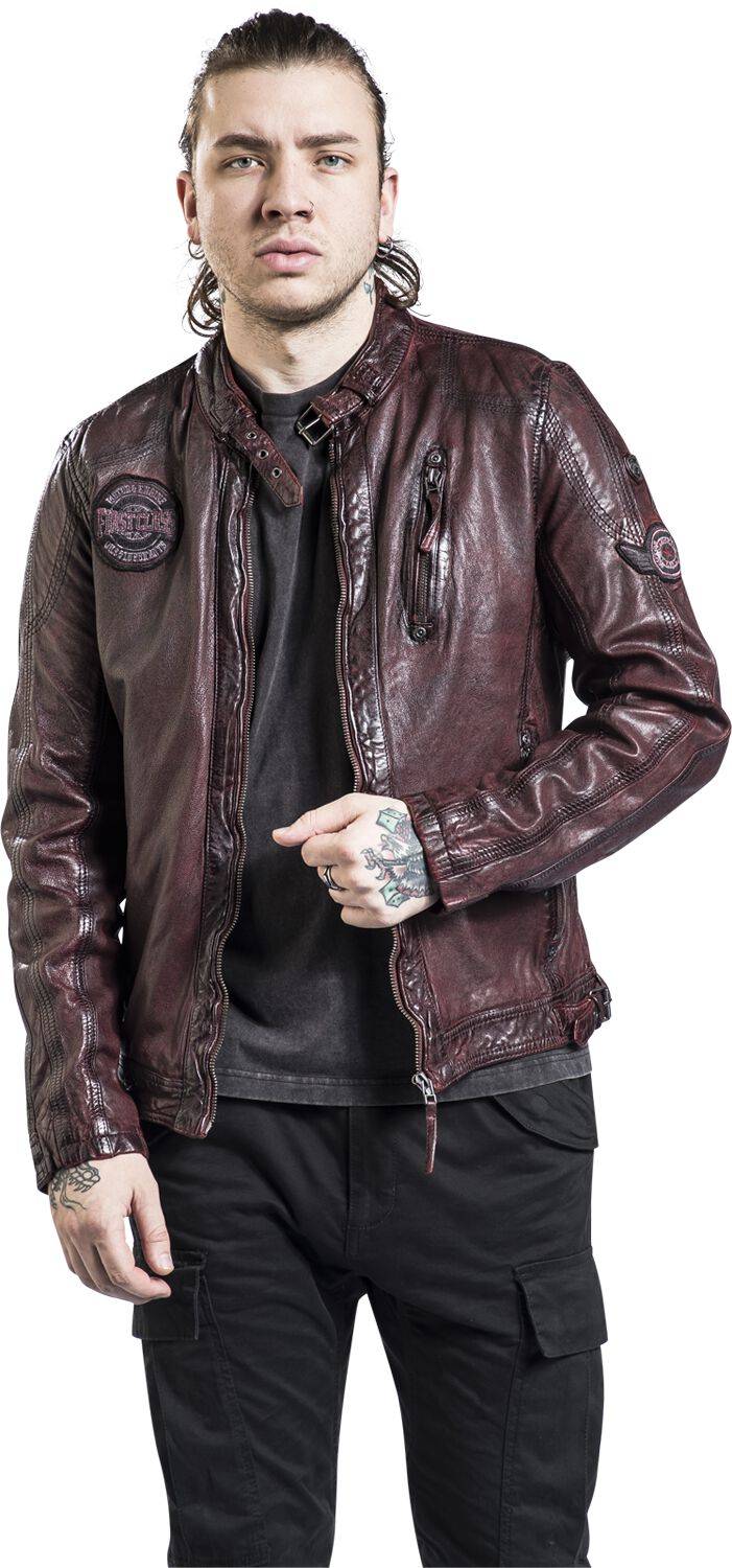 EMP "GMRakva" Lederjacke weinrot von Gipsy Flash Sale