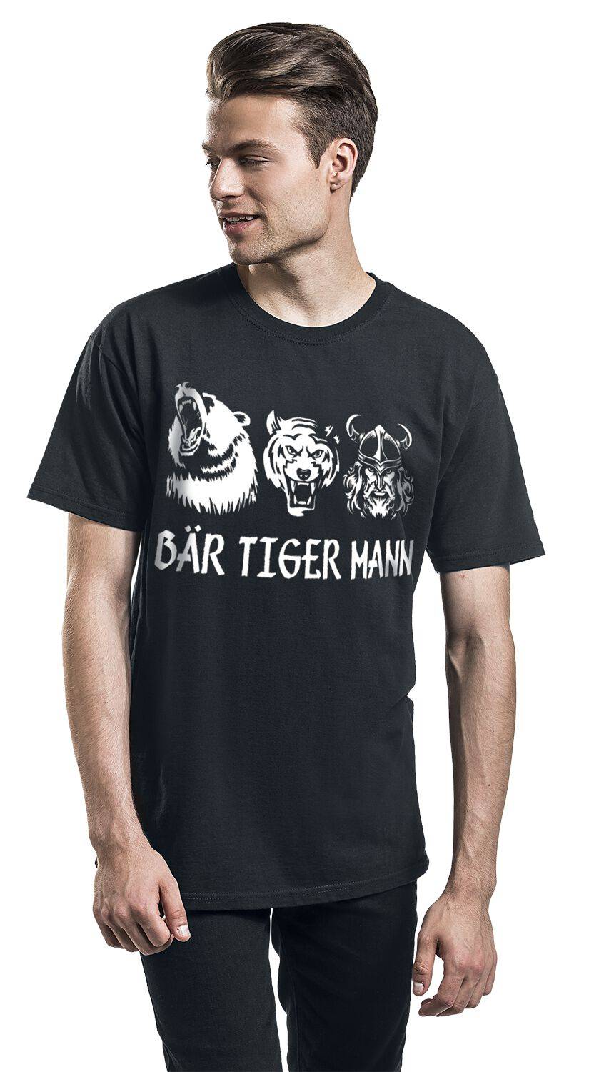 EMP "Bär Tiger Mann" T-Shirt schwarz von Tierisch Sonderangebot der Fabrik