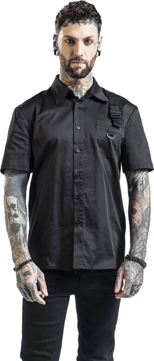 EMP "Black Shirt" Kurzarmhemd schwarz von H&R London Clearance-Verkauf