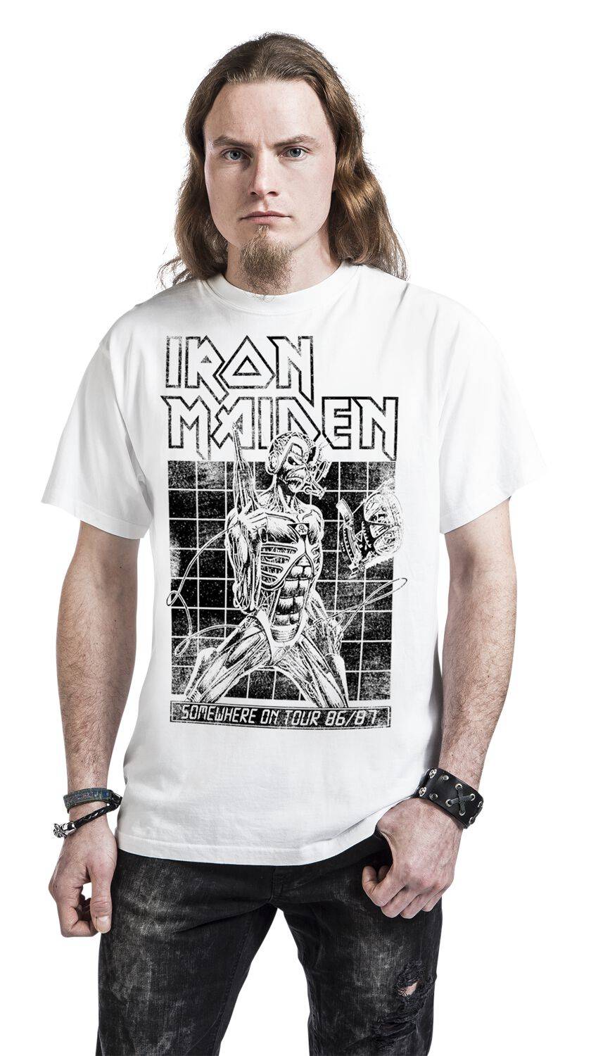 EMP "Sit Tour 86/87" T-Shirt weiß von Iron Maiden Verkauf