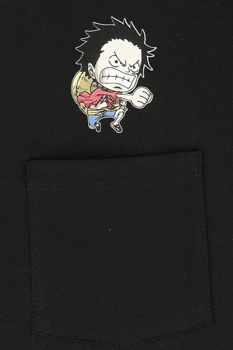 EMP "Luffy inklusive Brusttasche" T-Shirt schwarz von One Piece Fabrikverkauf