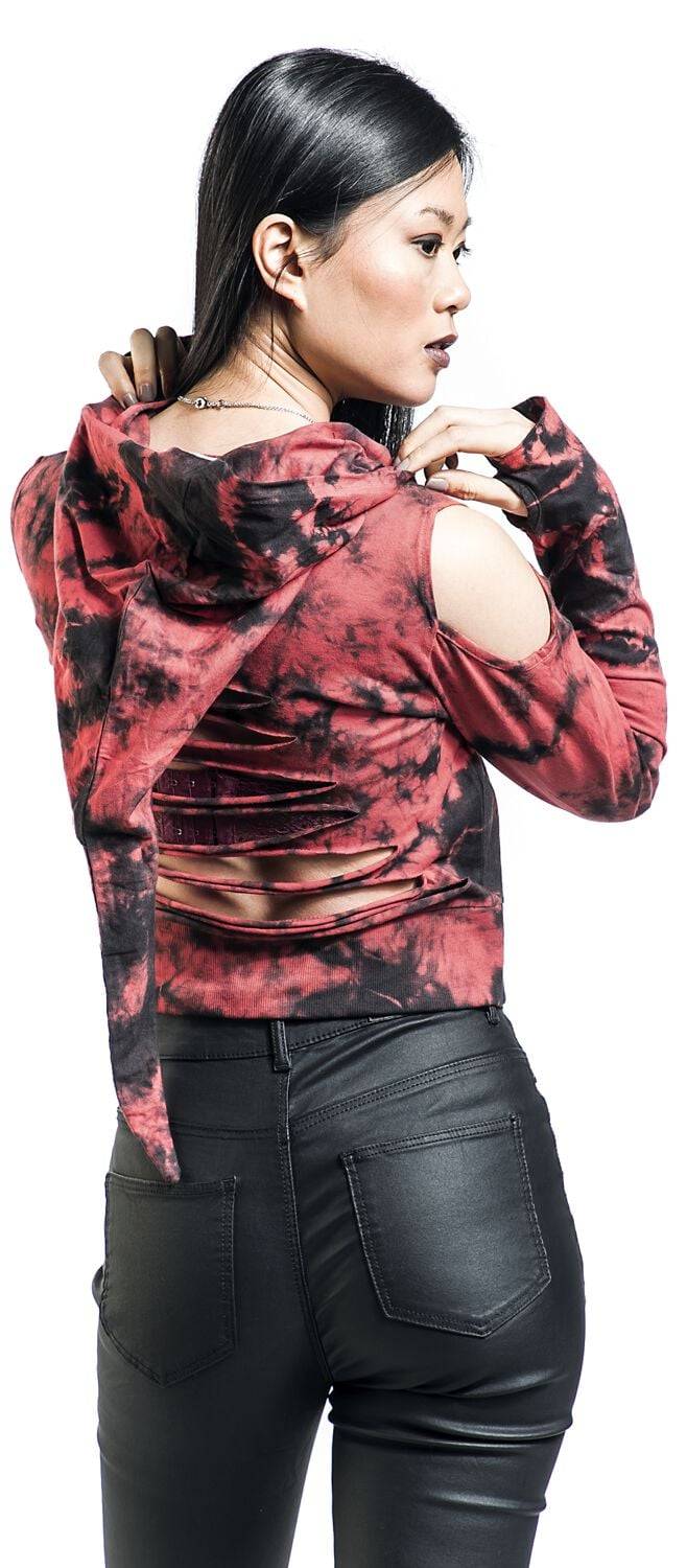 EMP "Morrigan Hood" Kapuzenpullover rot/schwarz von Innocent Kostenloser Versand
