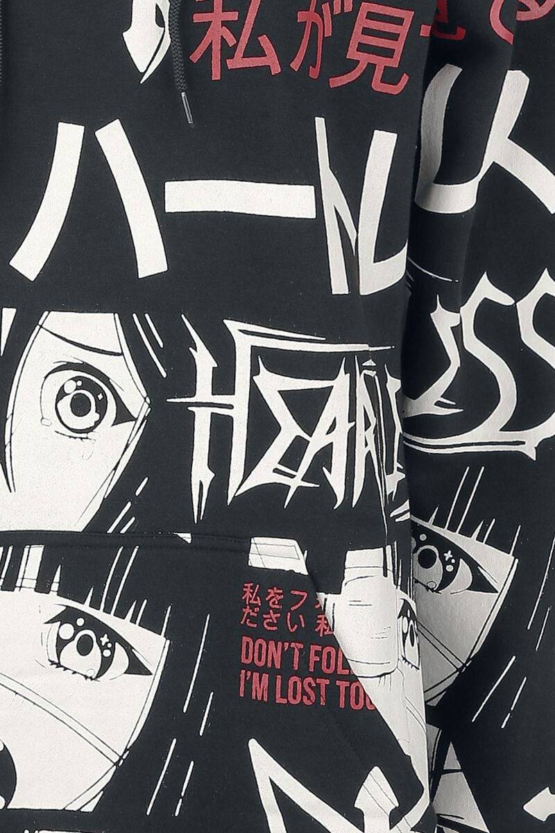 EMP "I'm Lost Hood" Kapuzenpullover schwarz/weiß/rot von Heartless Heißer Verkauf