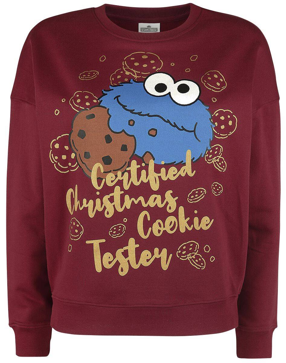 EMP "Christmas Cookie" Weihnachtspullover rot von Sesamstraße