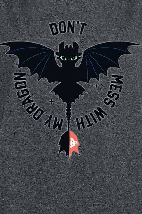 EMP "Don't Mess With My Dragon" T-Shirt grau meliert von Drachenzähmen leicht gemacht Rabatt