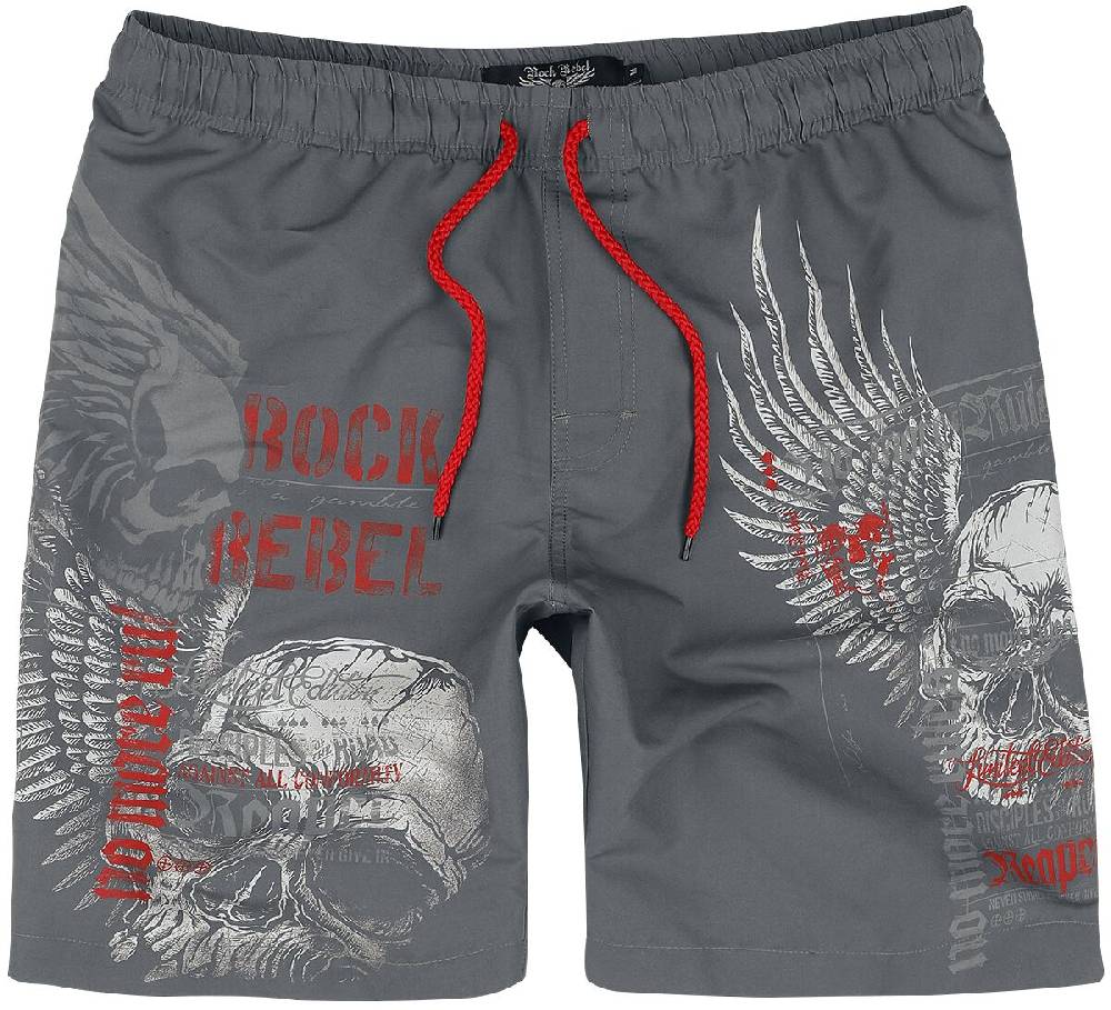 EMP Badeshort grau von Rock Rebel by EMP Cyber Monday