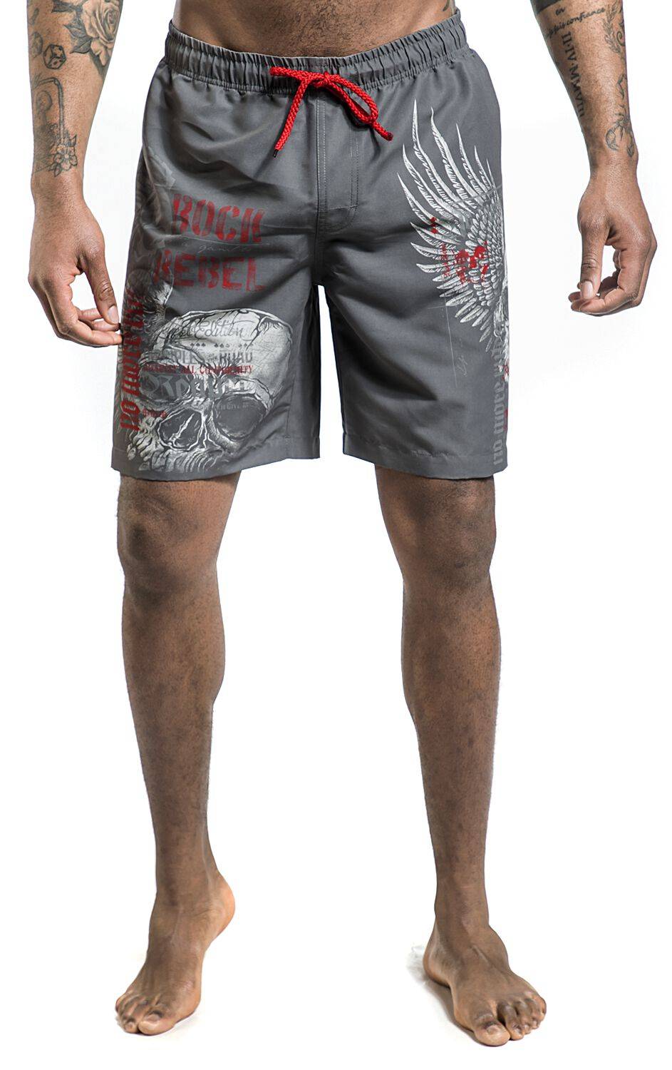 EMP Badeshort grau von Rock Rebel by EMP Cyber Monday