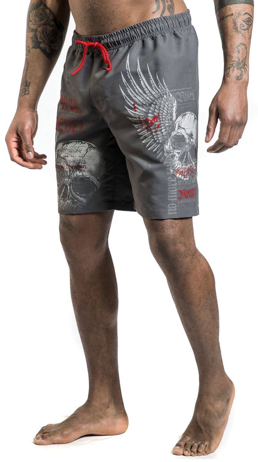 EMP Badeshort grau von Rock Rebel by EMP Cyber Monday