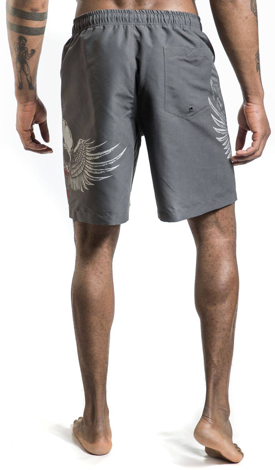 EMP Badeshort grau von Rock Rebel by EMP Cyber Monday