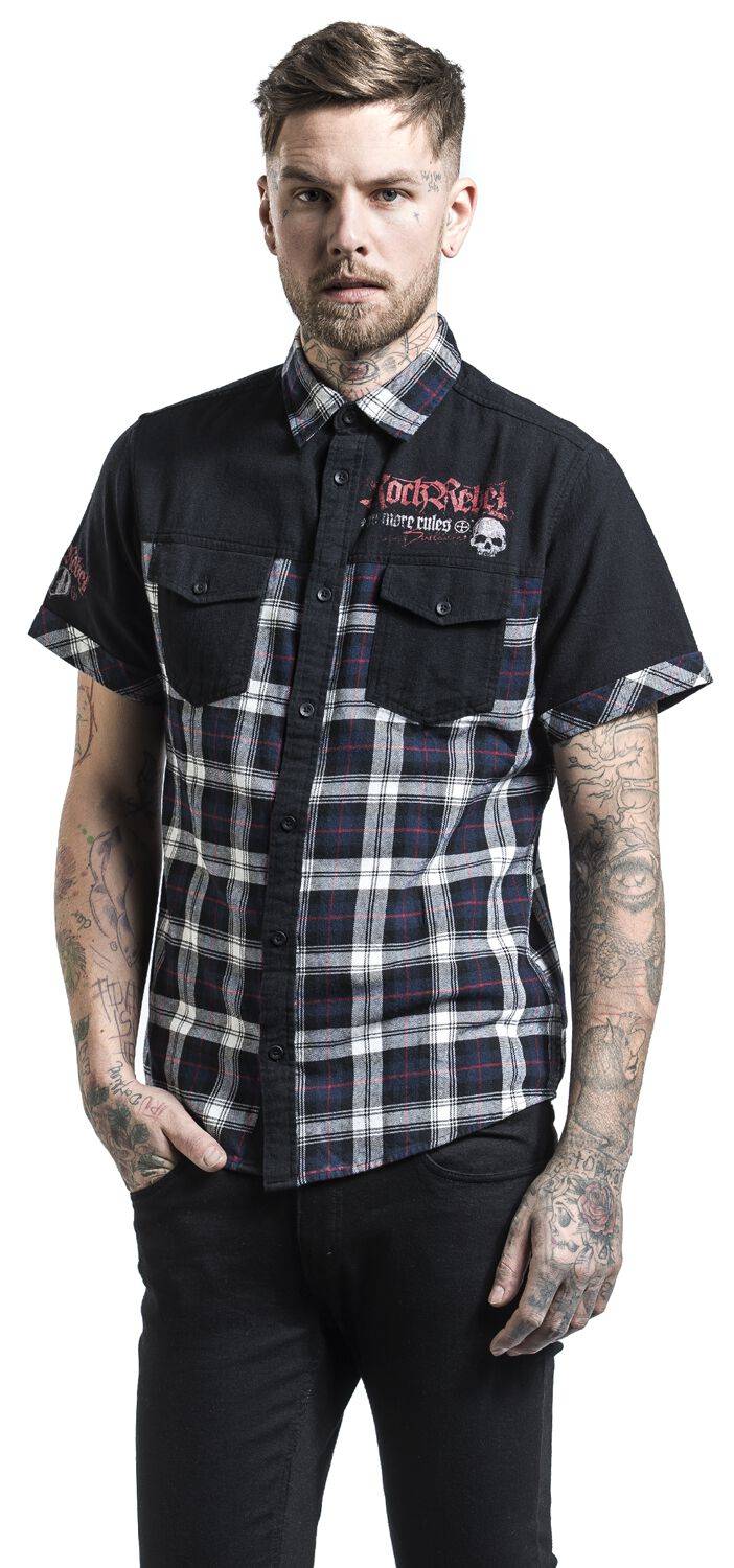 EMP Kurzarmhemd schwarz von Rock Rebel by EMP Osterangebot