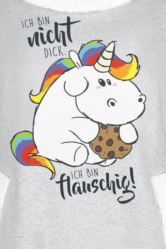 EMP "Ich bin nicht dick. Ich bin flauschig!" Sweatshirt grau meliert von Pummeleinhorn Online Outlet