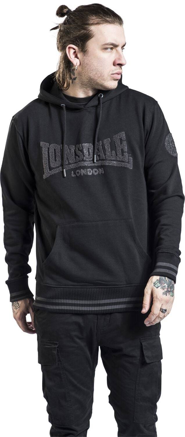 EMP "Kneep" Kapuzenpullover schwarz von Lonsdale London Letzter Tag