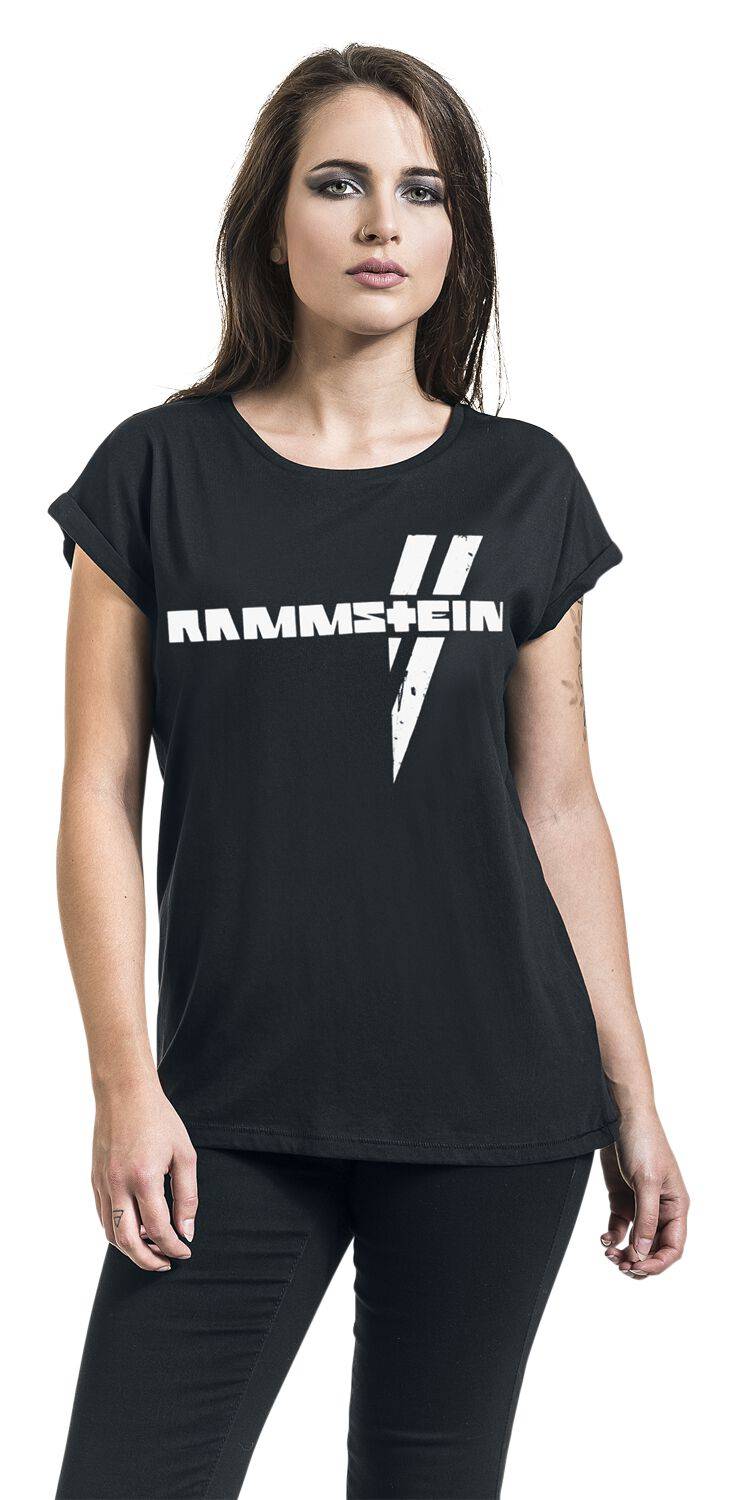 EMP "Weiße Balken" T-Shirt schwarz von Rammstein Fabrikpreis