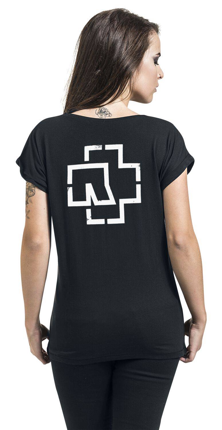 EMP "Weiße Balken" T-Shirt schwarz von Rammstein Fabrikpreis