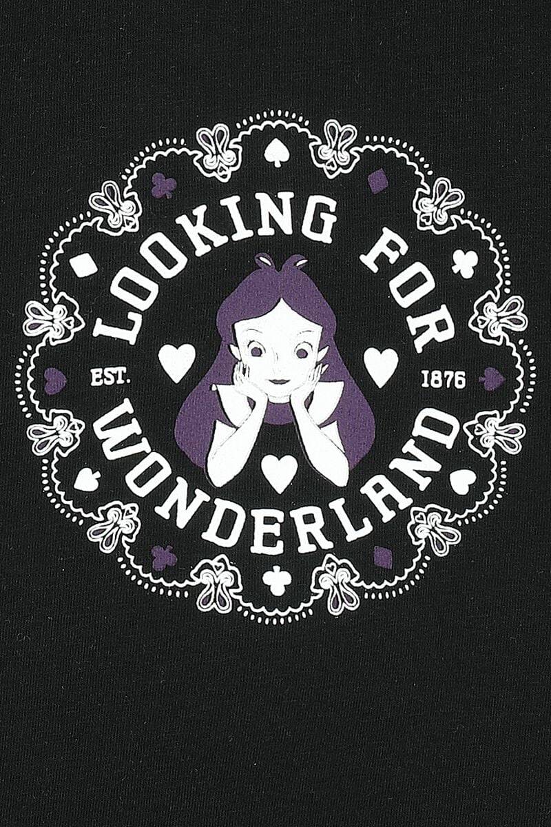 EMP "University" T-Shirt lila/schwarz von Alice im Wunderland Lagerräumung