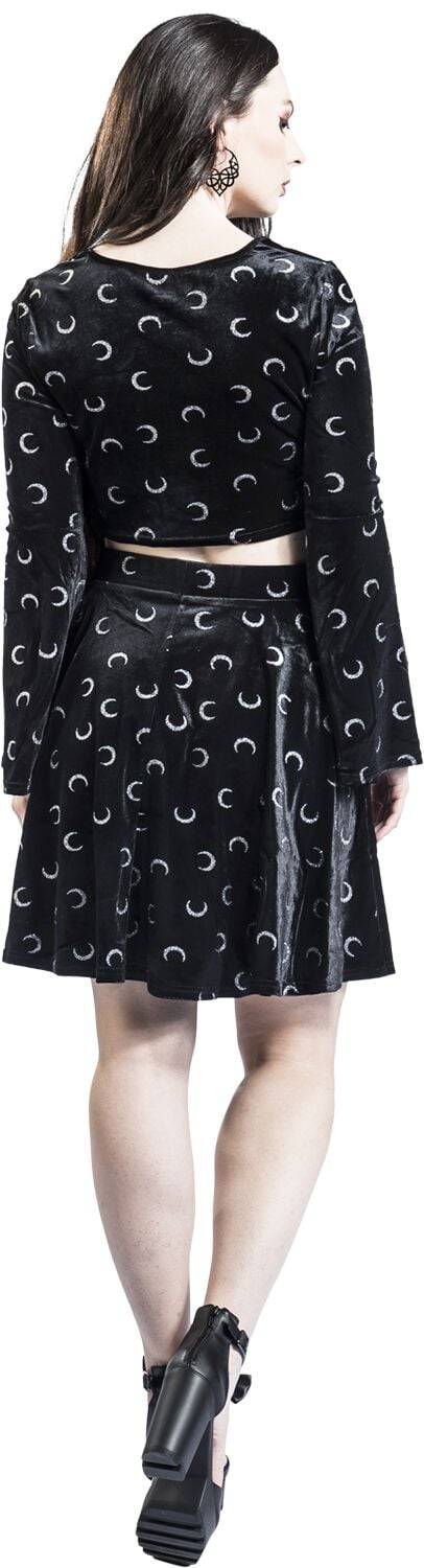 EMP "Misty Moon Top" Langarmshirt schwarz/weiß von Hell Bunny Große Rabatte