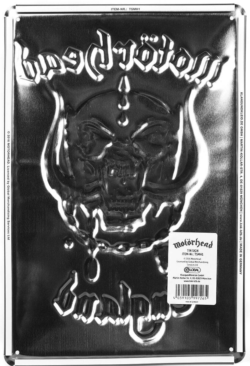 EMP "England" Blechschilder von Motörhead Kostenlose Rückgabe
