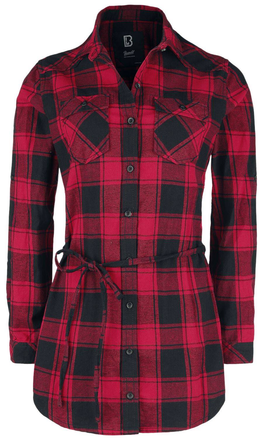 EMP "Ladies Longshirt Lucy" Langarmhemd rot/schwarz von Brandit Speichern exportieren