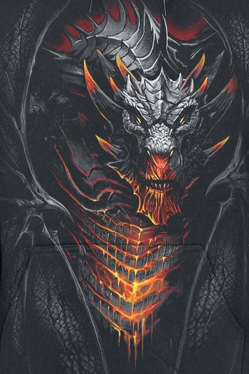 EMP "Draconis" Kapuzenpullover schwarz von Spiral Im Verkauf