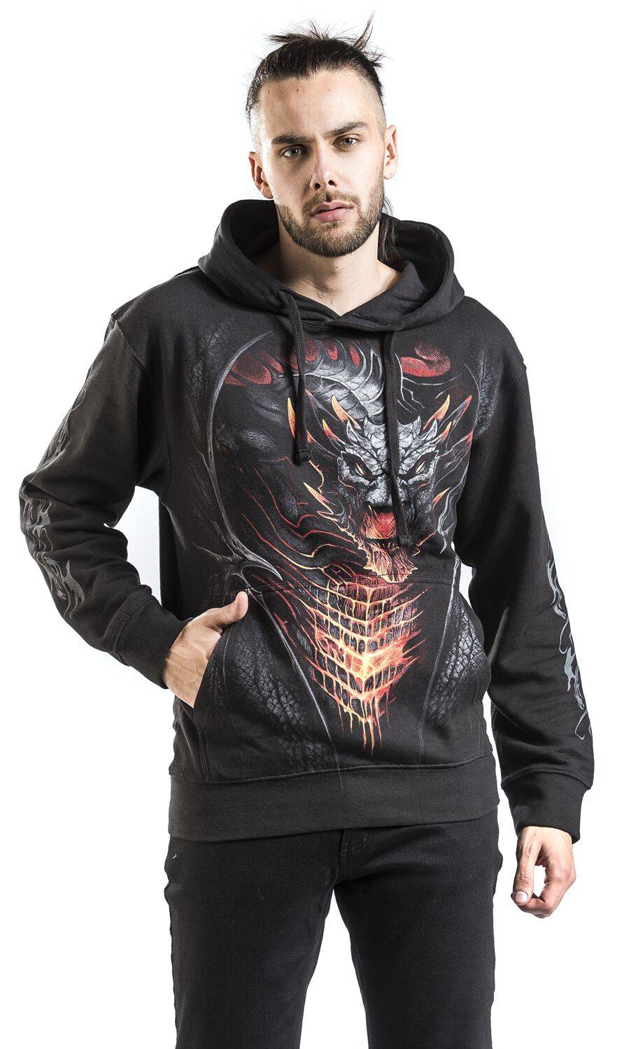 EMP "Draconis" Kapuzenpullover schwarz von Spiral Im Verkauf