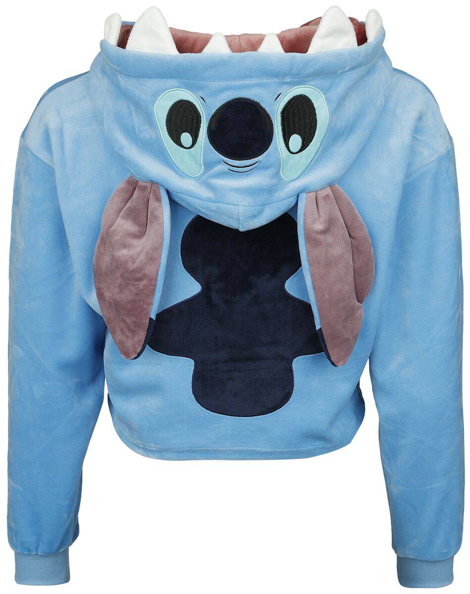 EMP "Stitch Novelty Cropped" Kapuzenpullover blau von Lilo & Stitch Online