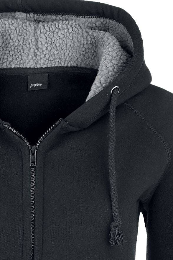 EMP "Teddy Hoodie" Kapuzenjacke schwarz von Forplay Vatertagsangebot