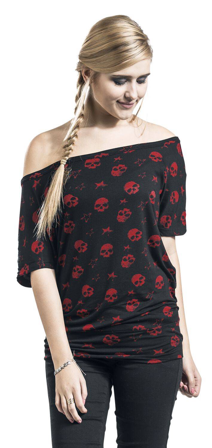 EMP T-Shirt schwarz/rot von Full Volume by EMP Valentinstagsangebot