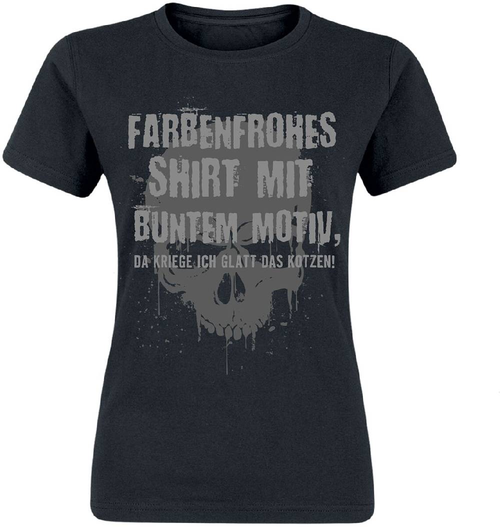 EMP "Farbenfrohes Shirt mit buntem Motiv" T-Shirt schwarz von Sprüche Bis zu 55% Rabatt