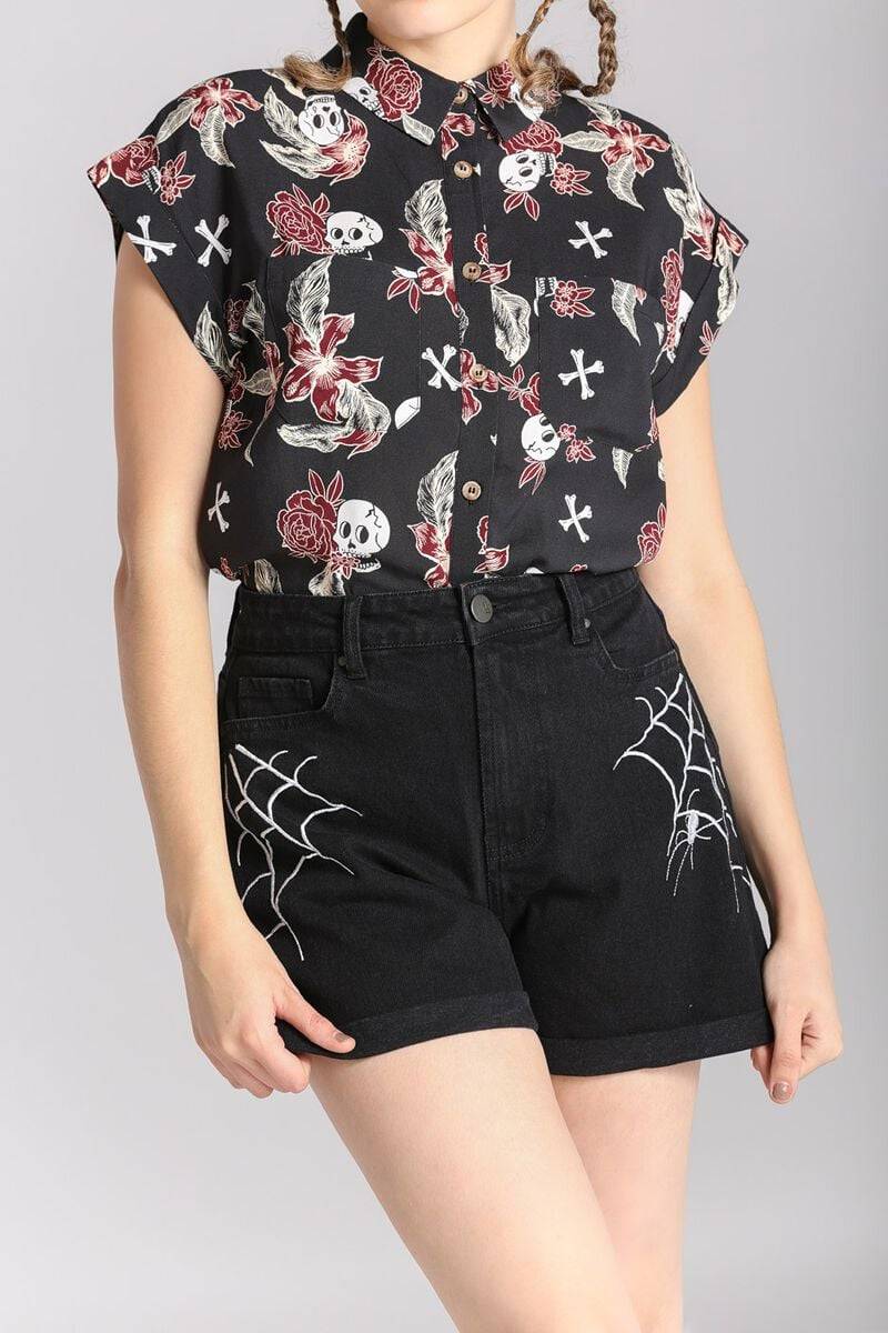 EMP "Ariana Shorts" Short schwarz von Hell Bunny Super Rabatt