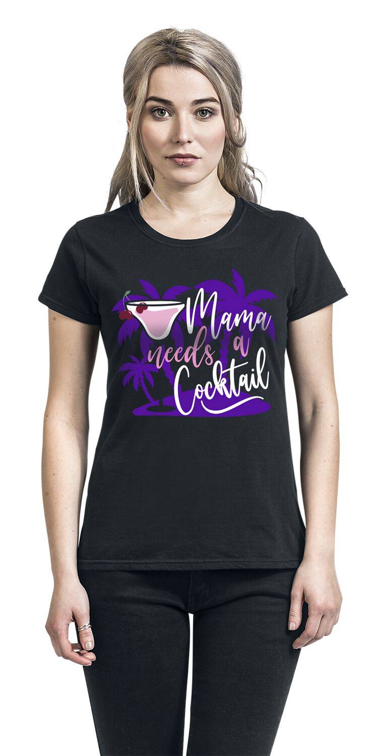 EMP "Mama Needs A Cocktail" T-Shirt schwarz von Alkohol & Party 50% Rabatt mit kostenlosem Versand